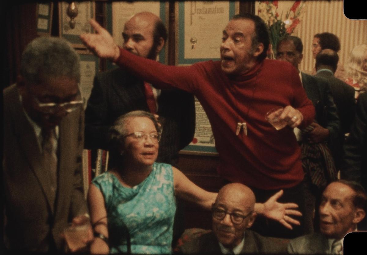 Aaron Douglas, Jean Blackwell Hutson, Richard Bruce Nugent, Eubie Blake, and Irvin C. Miller in Once Upon A Time in Harlem. Courtesy of NEON.